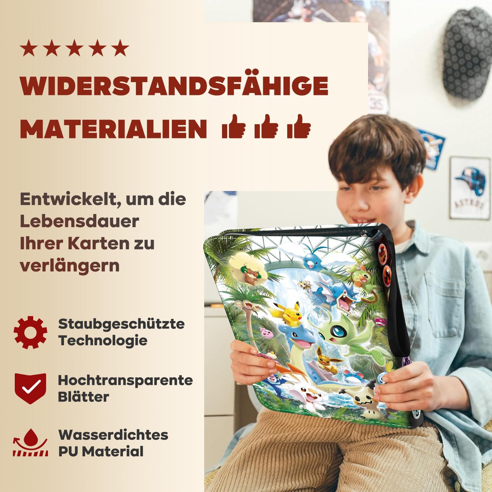 Raccoglitore Carte Pokemon, Album Carte Collezionabili, 50 Pagine Può Contenere 400 Cartes