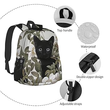 RIP 猫イラスト 黒リュック RIPNDIP (リップンディップ) リュック バックパック カバン Dark