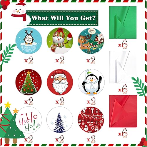 Miniatura 4 de Elephant-package Paquete de 18 bolsas de papel de regalo de Navidad con papel de seda a granel, bolsas de regalo de Navidad medianas con diseños