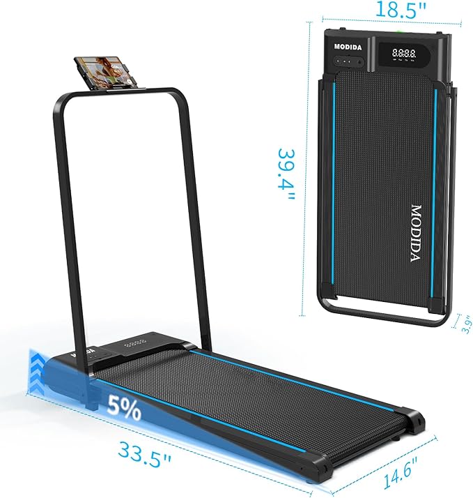 Caminadora Eléctrica Plegable 1.5HP con Manubrio y Display LED Naranja miniatura 2