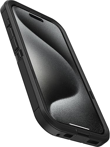 Miniatura 9 de OtterBox Funda transparente para iPhone 15 Pro (solamente) Defender Series XT, lado oscuro (negrotransparente), sin pantalla, resistente, se ajusta
