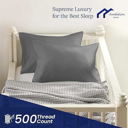 Miniatura 3 de Fundas de almohada pequeñas de viaje de 14 x 20 pulgadas, color gris oscuro, fundas de almohada con cierre de cremallera, paquete de 2 fundas de