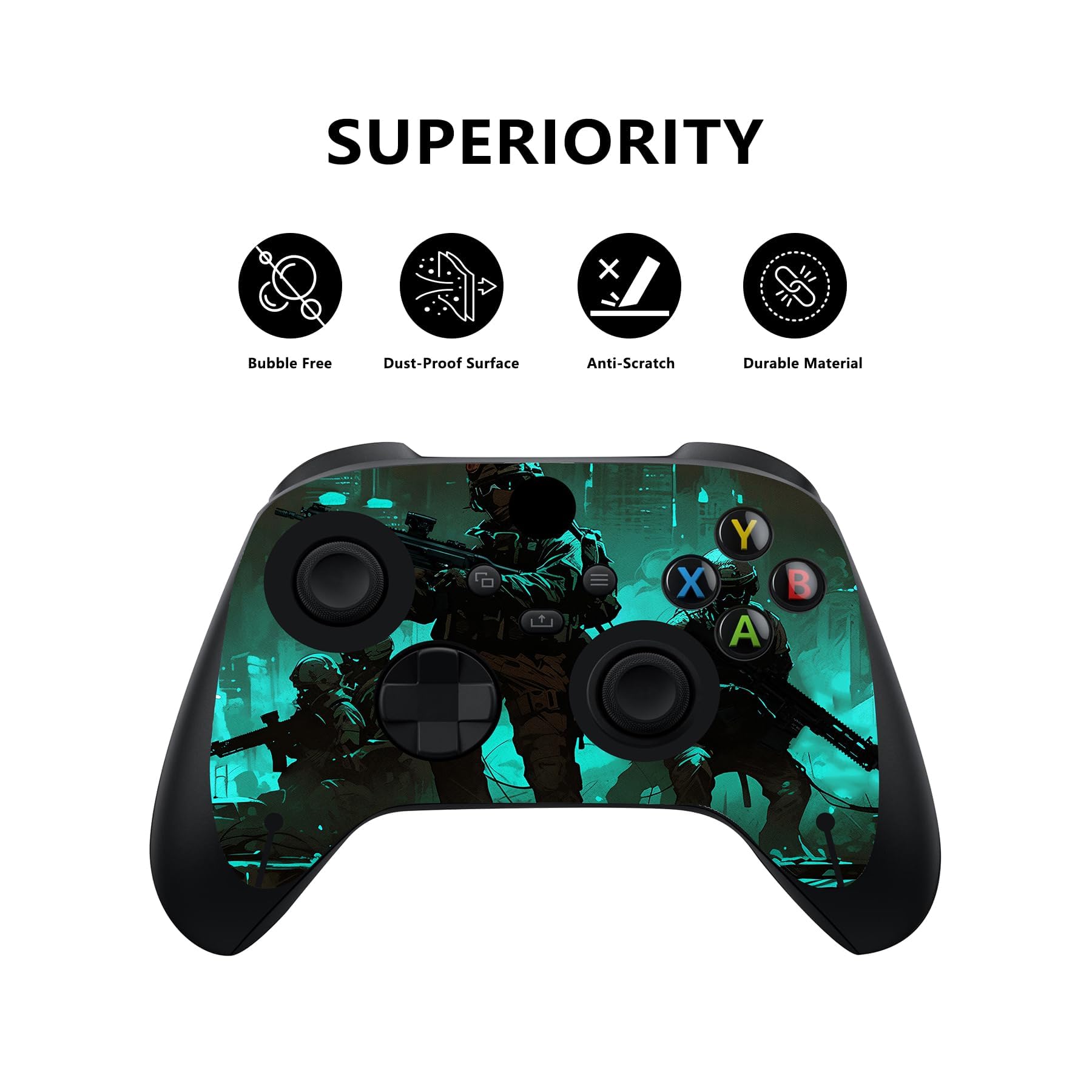 playvital Custom Vinyl Skins for Xbox Series X, Wrap Decal Cover Stickers for Xbox Series X Console Controller - Fearlessness - 2