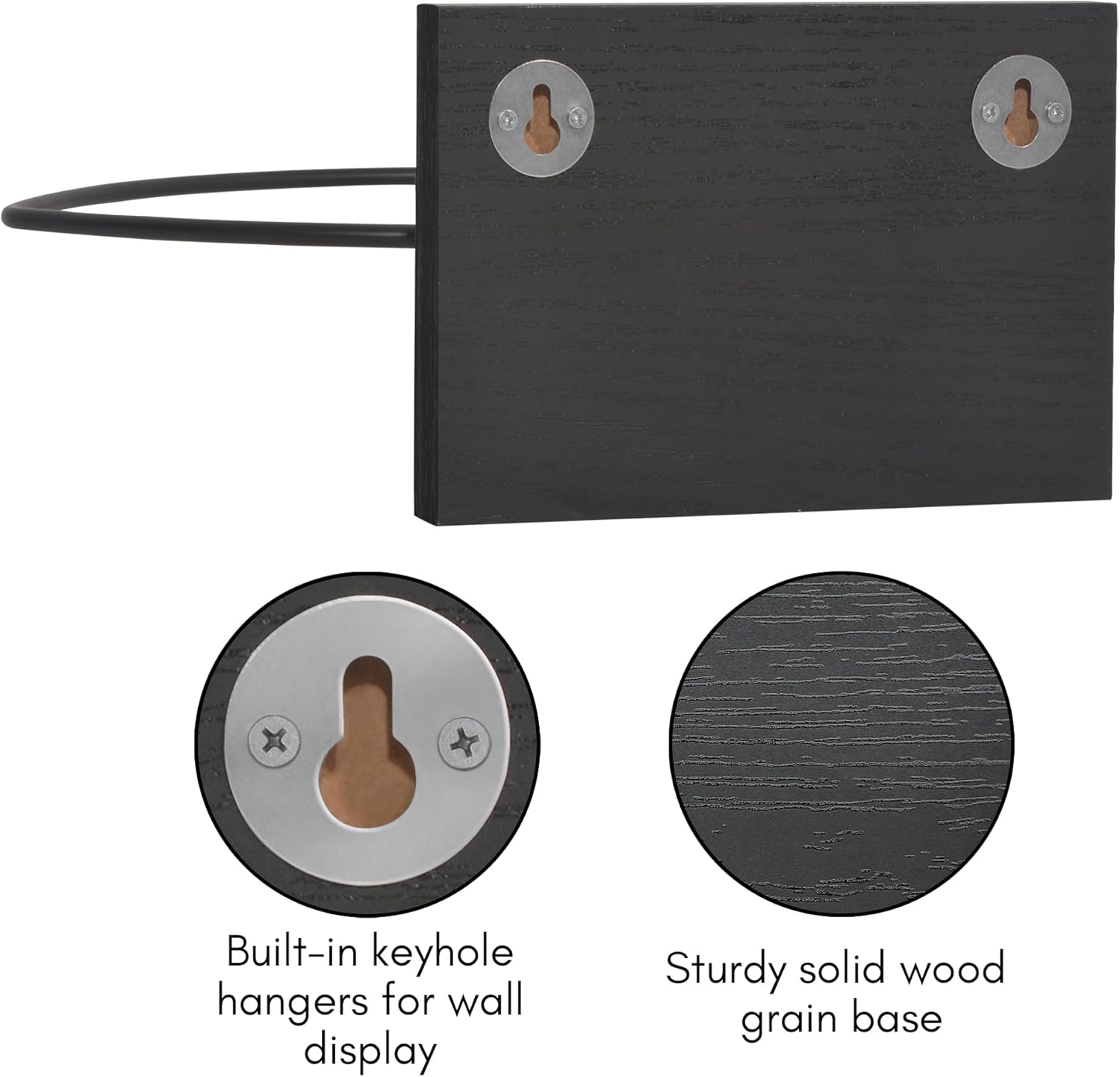 Americanflat Football Display for Wall Set of 3 - Football Wall Mount and Sports Ball Organizer for Kids Room, Office, Bedroom, or Gym - Sports Ball Storage with Hardware - All-Star Collection - Black