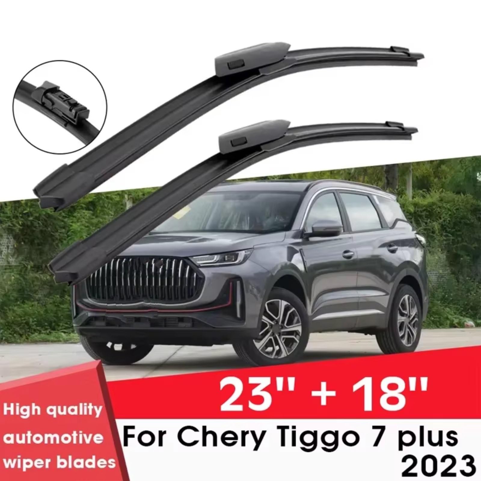 Escobillas Silen Compatible Con Chery Para Tiggo 7 Plus 2023 23 "+18" Parabrisas Limpiaparabrisas De Goma Natural Accesorios Para Limpiaparabrisas Escobillas De Limpiaparabrisas