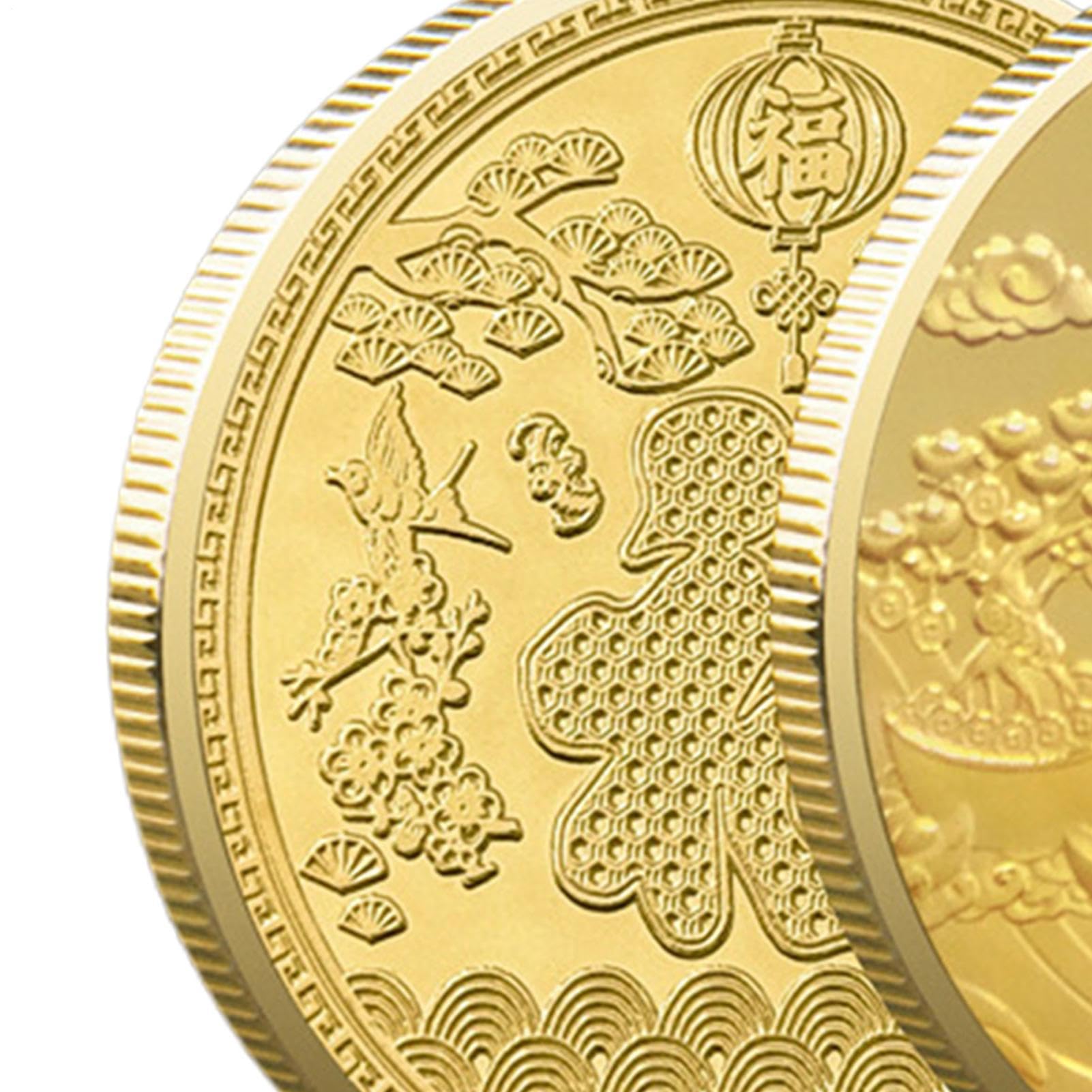 Moneda Conmemorativa Del Año Del Caballo – Decoración Tradicional Para El Hogar De Éxito De Oro De 1,57 Pulgadas | Decoraciones De Caballos De Año Nuevo Chino Para De Coche, Hogar, Escuela, Ofic