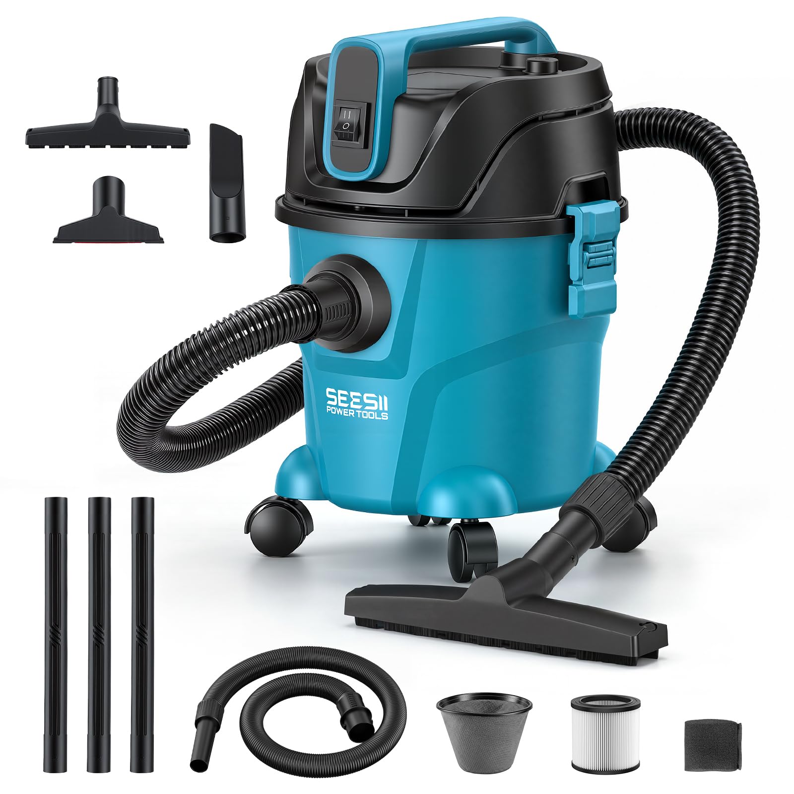 Seesii Wheeled Wet Dry Shop Vacuum