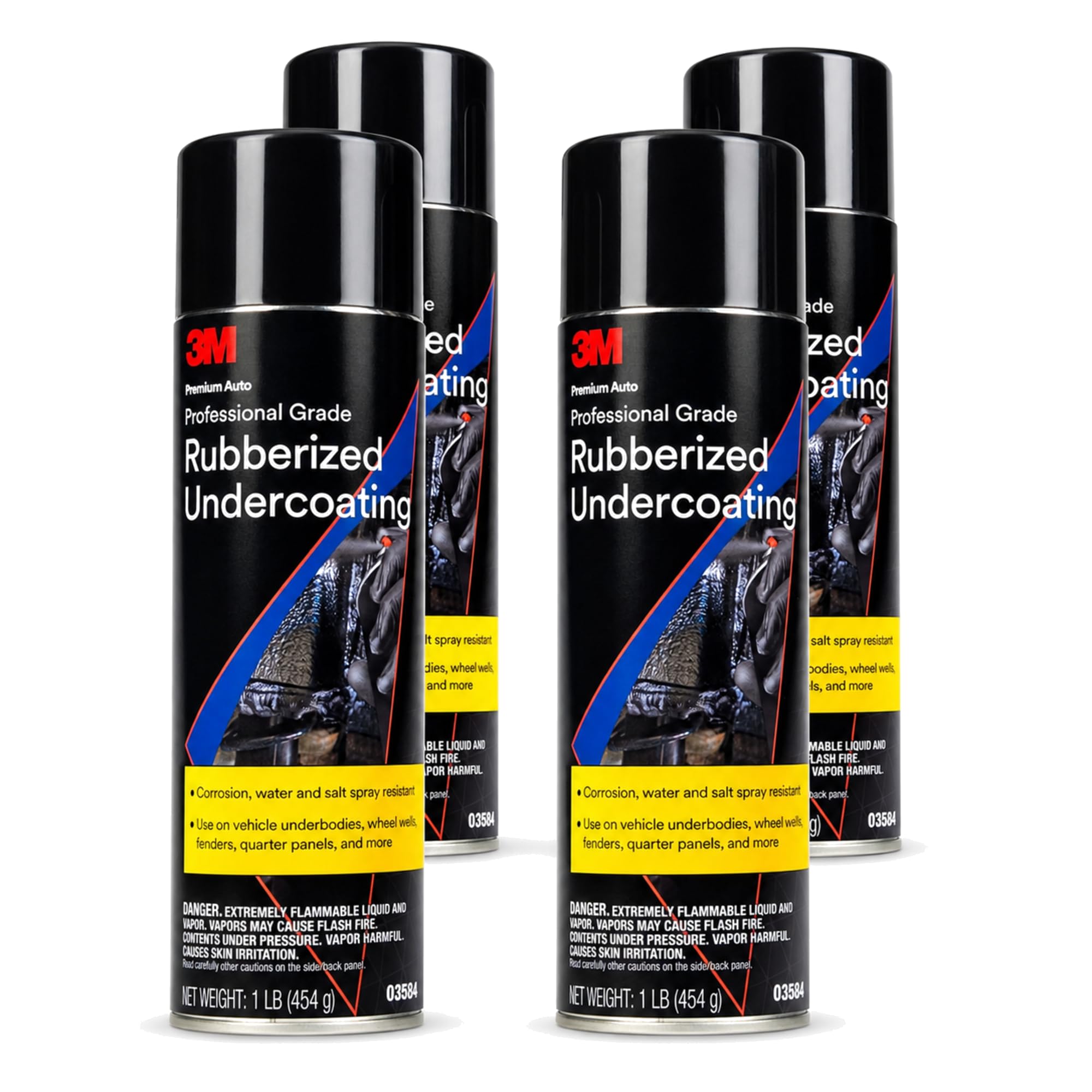 3M Professional Grade Rubberized Undercoating, 16 oz Aerosol, 4 Cans