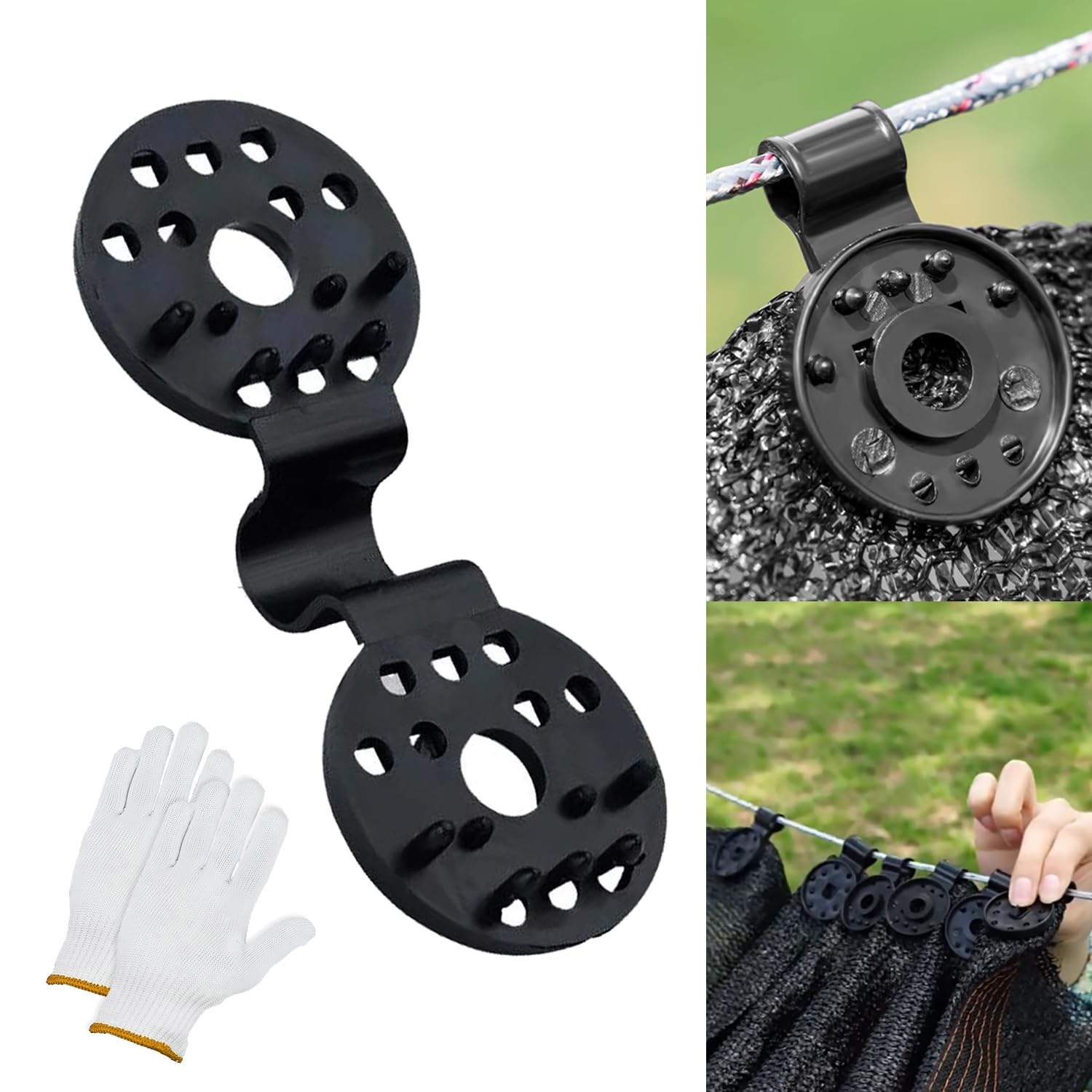 Photo 1 of 40Pcs Shade Cloth Heavy Duty Lock Grip, New Shade Cloth Plastic Clips Greenhouse Shade Cloth Fix Clamp, Versatile Shade Cloth Clips Heavy Duty, Windproof Awning Clamp Grip Tarp Clips Black 40 Pcs