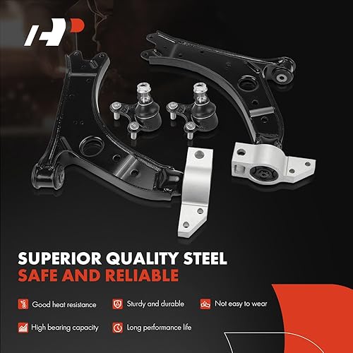 Miniatura 4 de A-Premium Juego de 8, brazo de control inferior delantero y rótula, barra estabilizadora, extremo de barra de acoplamiento exterior, compatible con