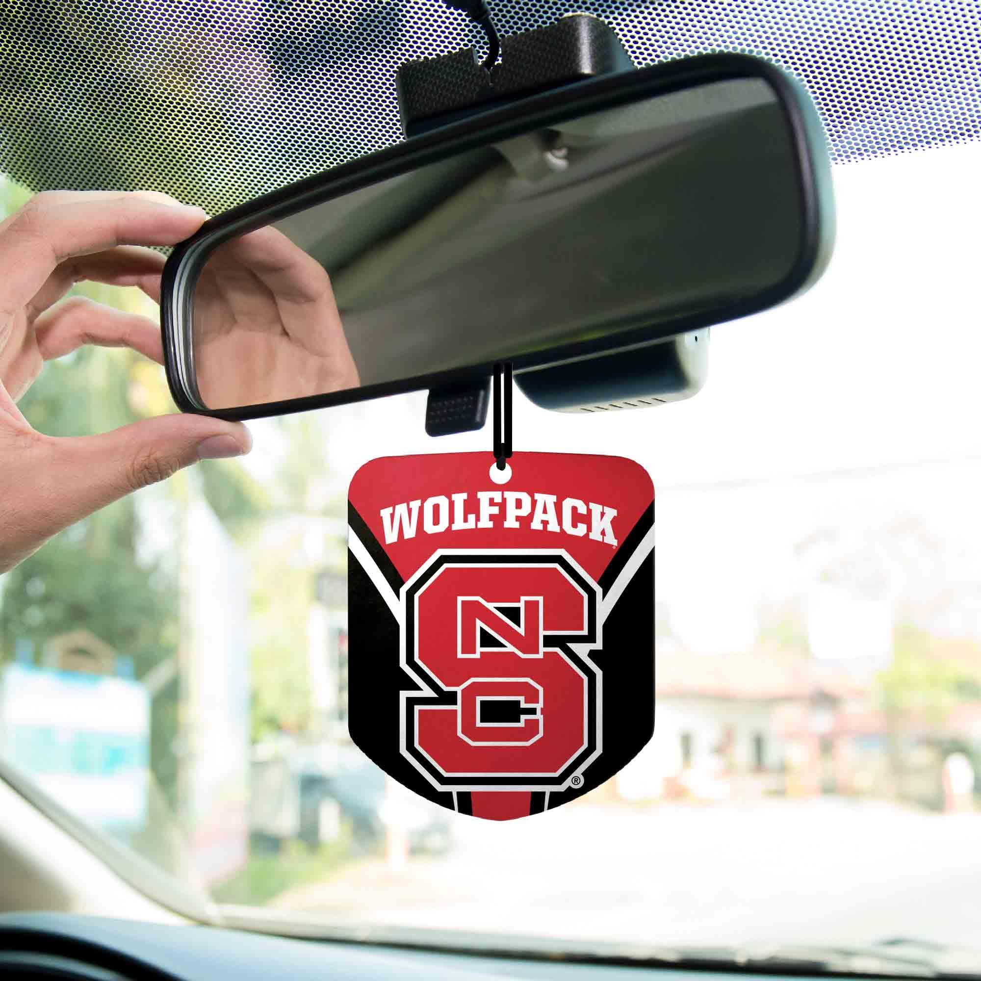 FANMATS 61625 NCAA NC State Wolfpack Hanging Car Air Freshener, 2 Pack, Black Ice Scent, Odor Eliminator, Shield Design with Team Logo