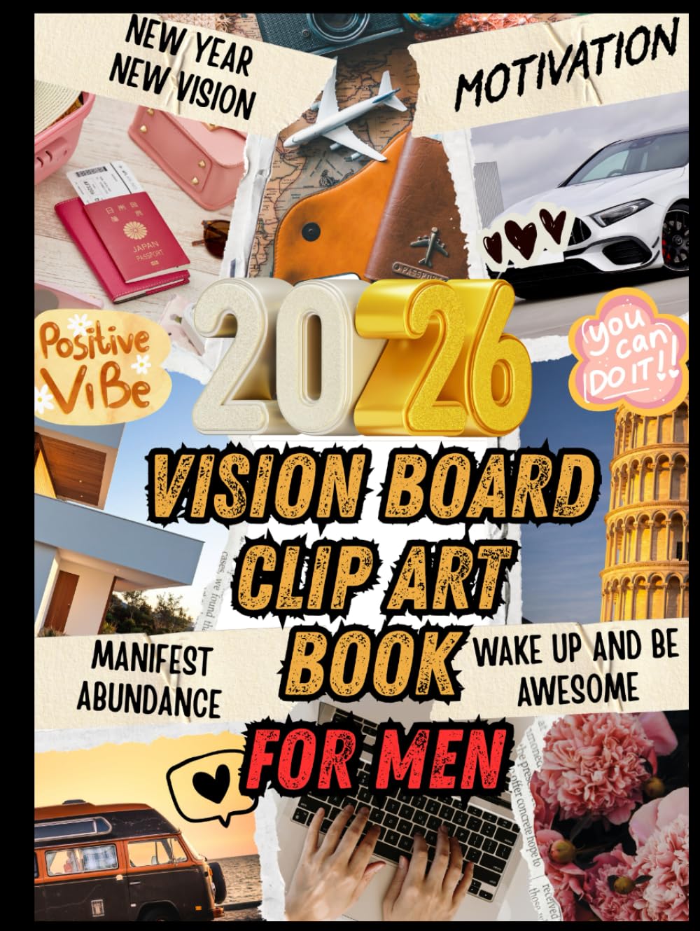 Livre Vision Board 2026 pour Hommes pour planifier sa réussite