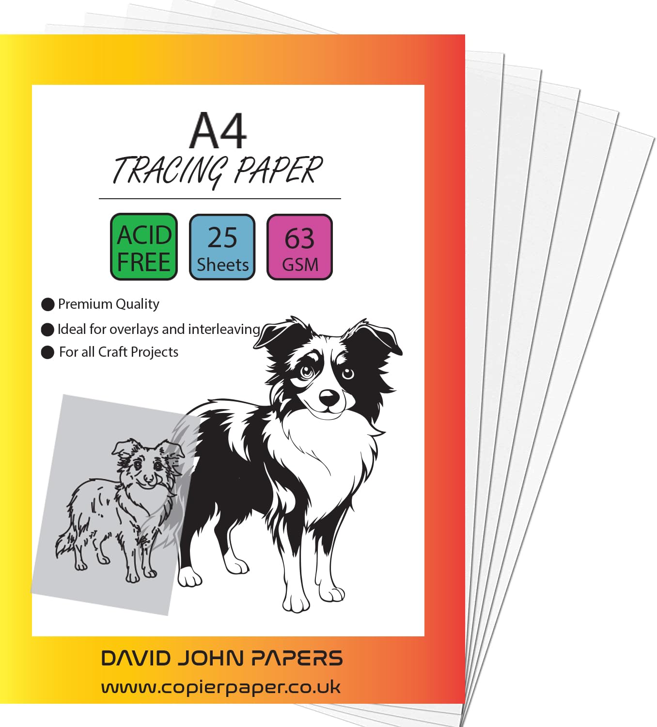 Djp Translucent Tracing Paper A4 25 Sheets 63Gsm Acid Free High Transparency Technical Drawing Paper For Drawing, Sketching, Dressmaking