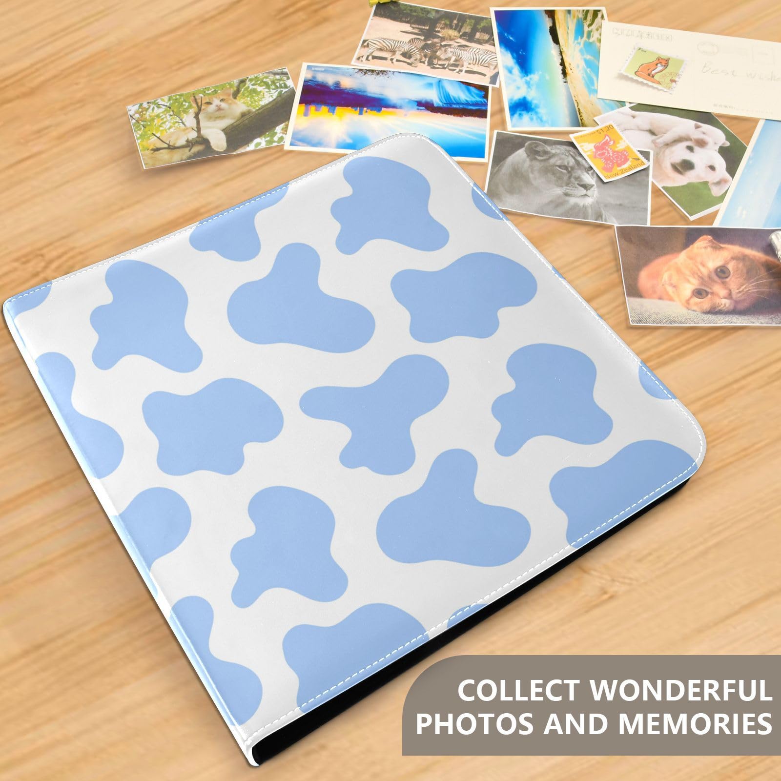 Álbumes de fotos, páginas autoadhesivas, estanterías, álbumes de fotos, álbumes familiares para fotos, impresión de vaca de 15 x 20 cm