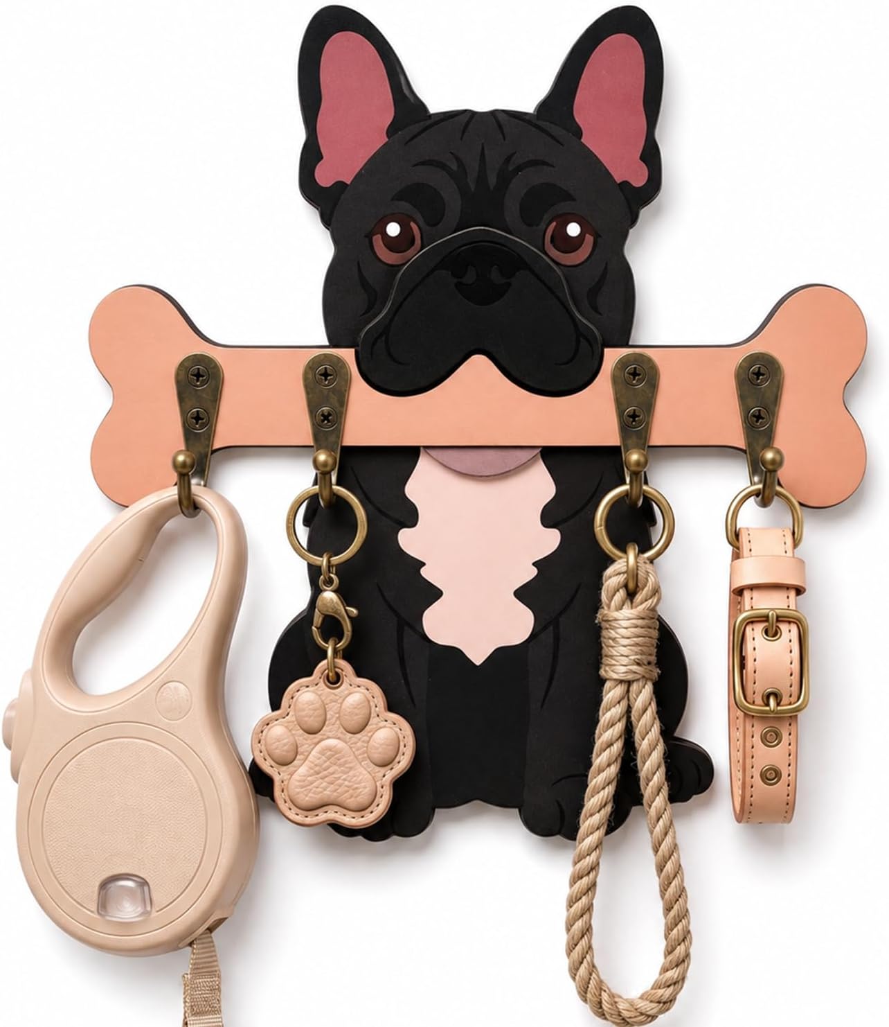 French Bulldog Gifts Dog Leash Holder for Wall Key Holder Decor
