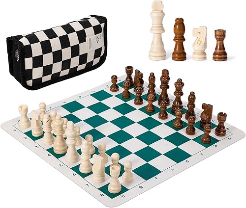 Juego de ajedrez plegable de 13 pulgadas para portabilidad, diversión de viaje para todas las edades, con una tabla enrollable, alfombrilla de mouse