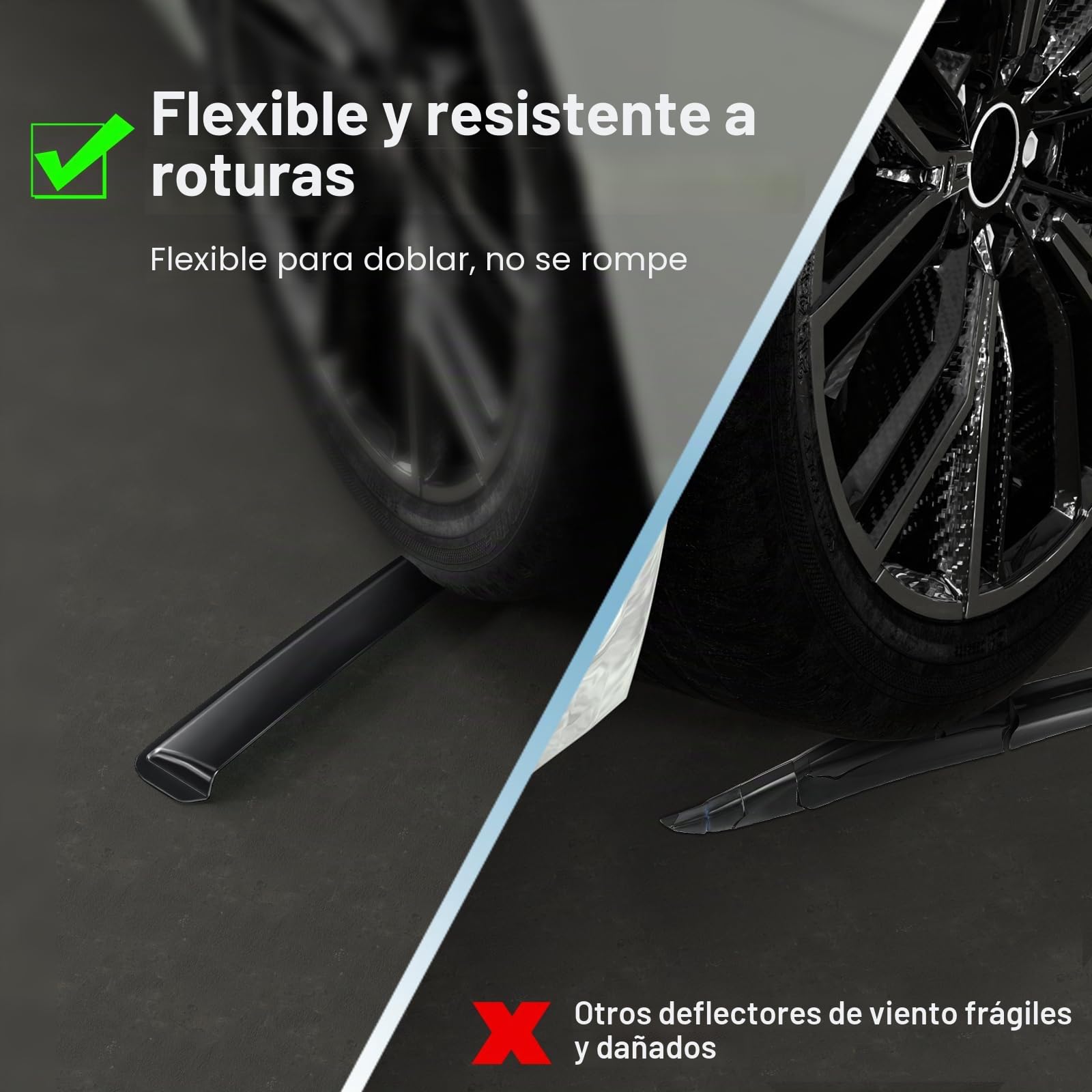 GEARMONSTER Deflectores de viento compatibles con VW T5 T6 2003 – 2024 – 2024, deflectores de lluvia integrados, deflectores de viento integrados, 2 unidades, color negro