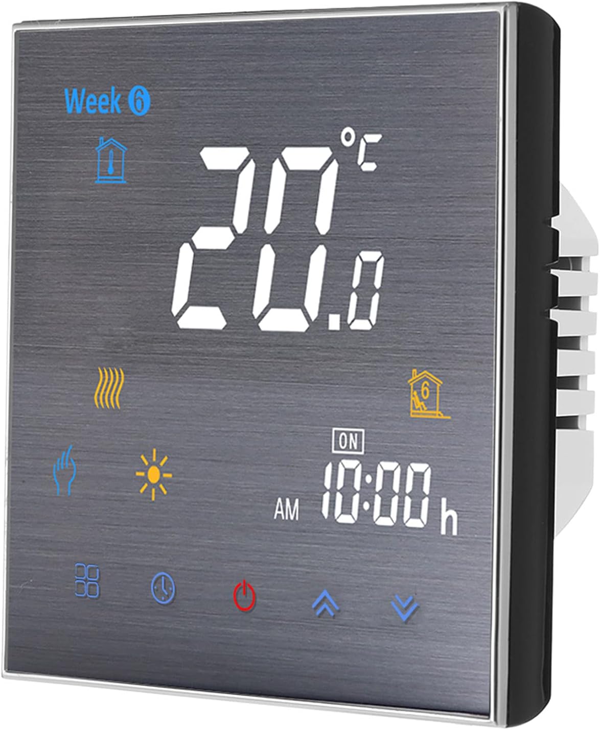 BTH-3000L-GB Electric Heating Thermostat Digital Controller Large LCD Display Touch Button Control 16A AC 95-240V(BlackGB) -Layfoo