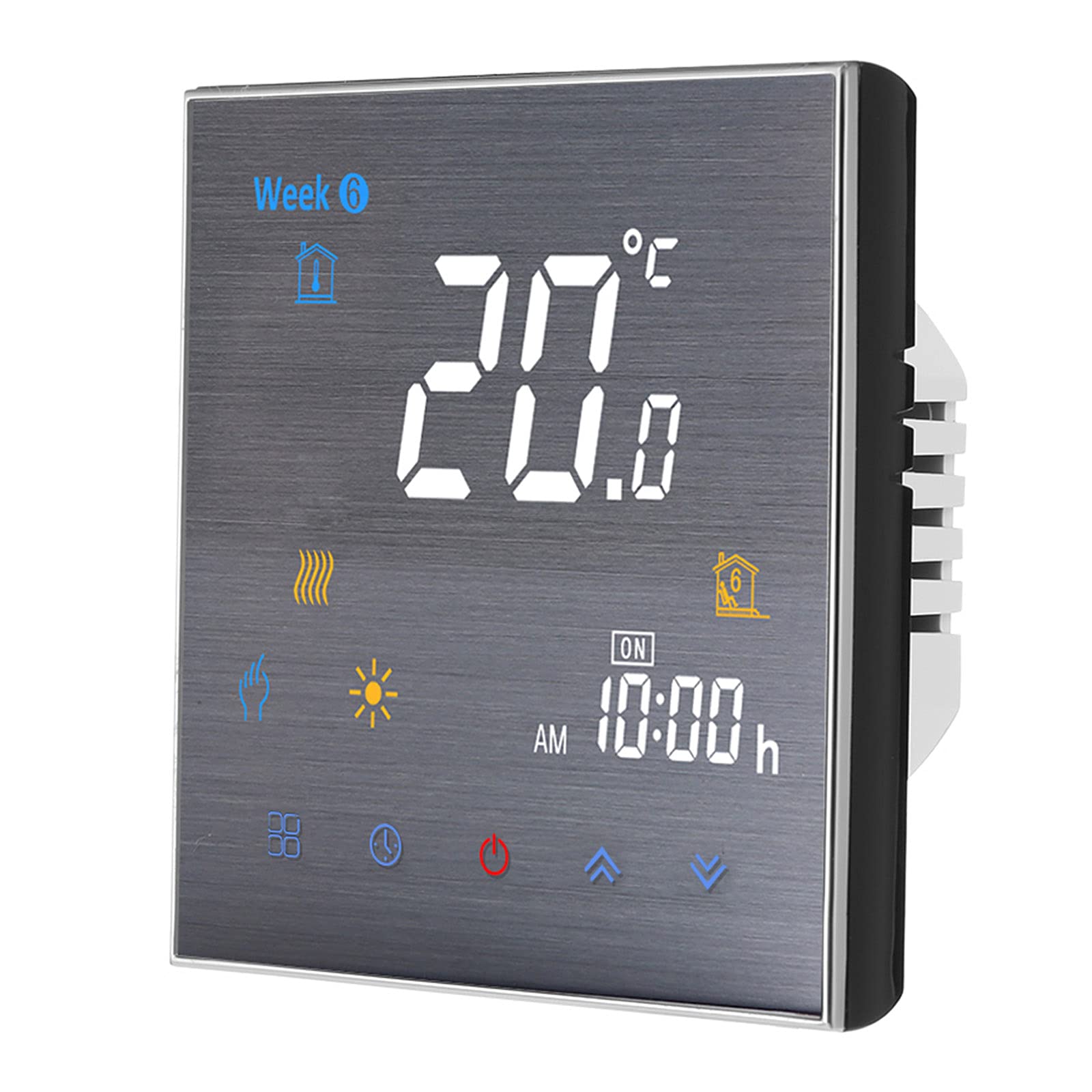 BTH-3000L-GB Electric Heating Thermostat Digital Controller Large LCD Display Touch Button Control 16A AC 95-240V(BlackGB) -Layfoo