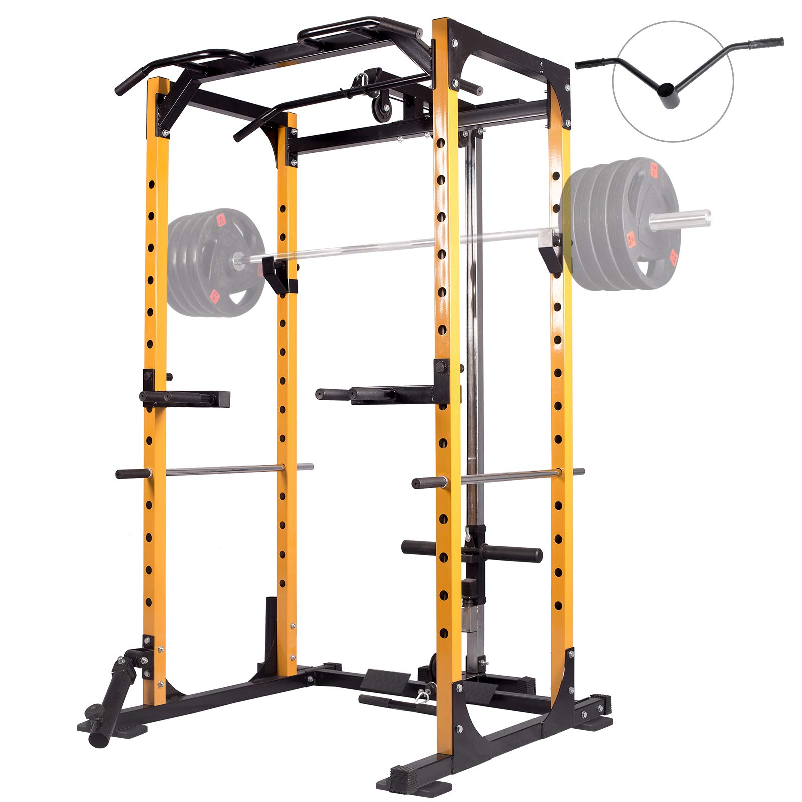 Buy Mikolo Power Cage, 1000LBS Power Rack with LAT Pull Down and 360