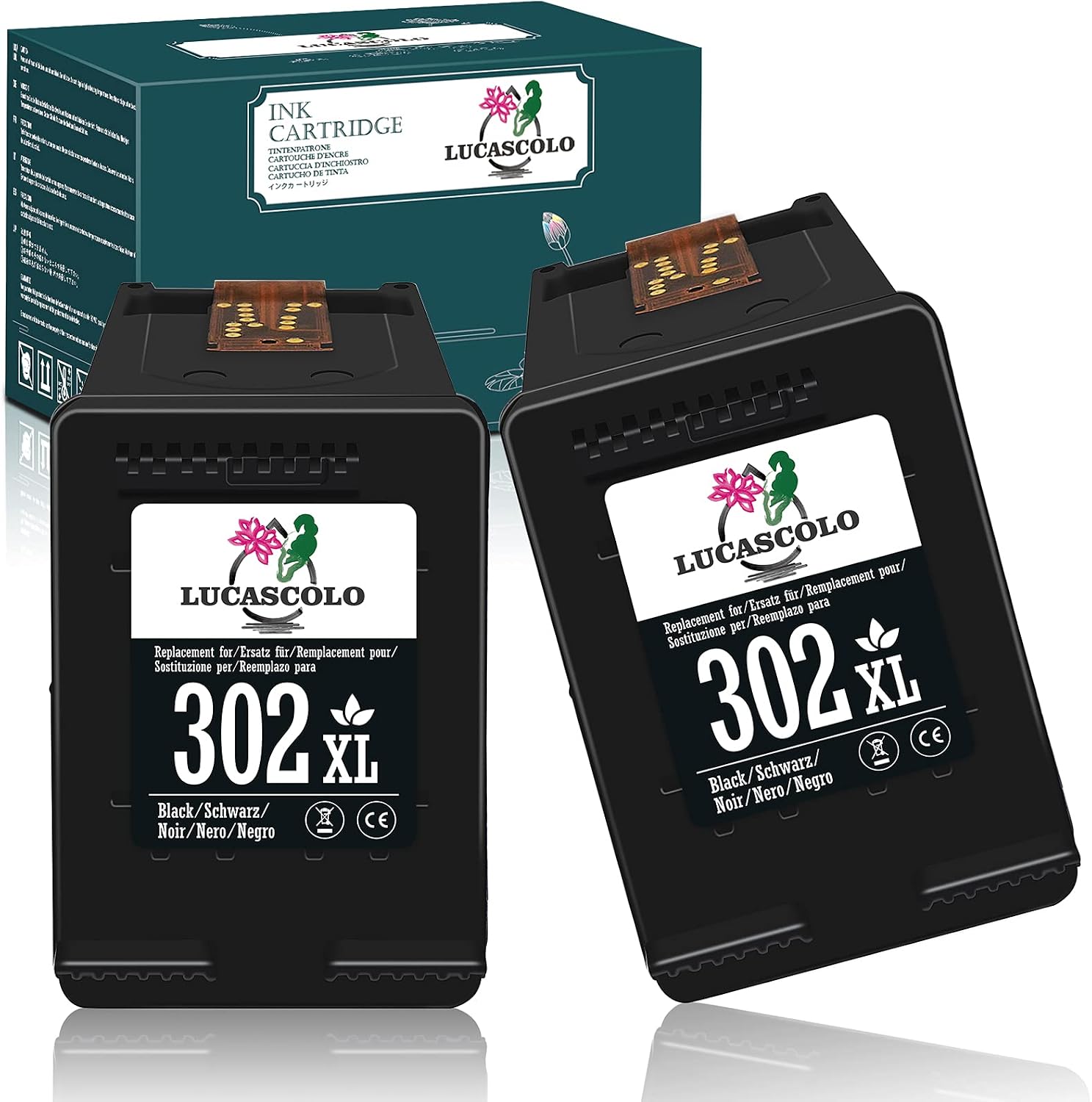 LUCASCOLO 302XLRemanufactured Ink Cartridge for HP 302 xl Black Use with  OfficeJet 3835 3831 5230 4650 3830 3832 Envy 4527 4520 4524 4523 DeskJet  3630 2130 2132 3636 3637 2130 1110 3639 4655 (2Pack): Amazon.co.uk:  Computers \u0026 Accessories