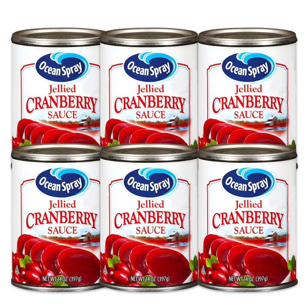 Ocean Spray, Jellied Cranberry Sauce, 14oz Can (Pack of 6)