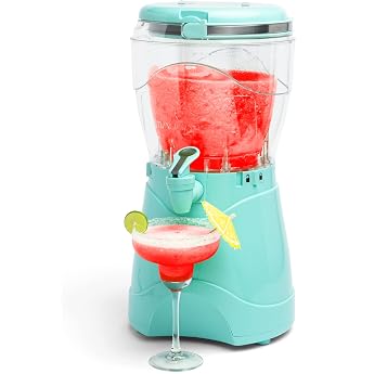 Nostalgia Frozen Drink Maker and Margarita Machine for Home - 3.7L Slushy Maker with Stainless Steel Flow Spout - Easy to Clean and Double Insulated - Aqua