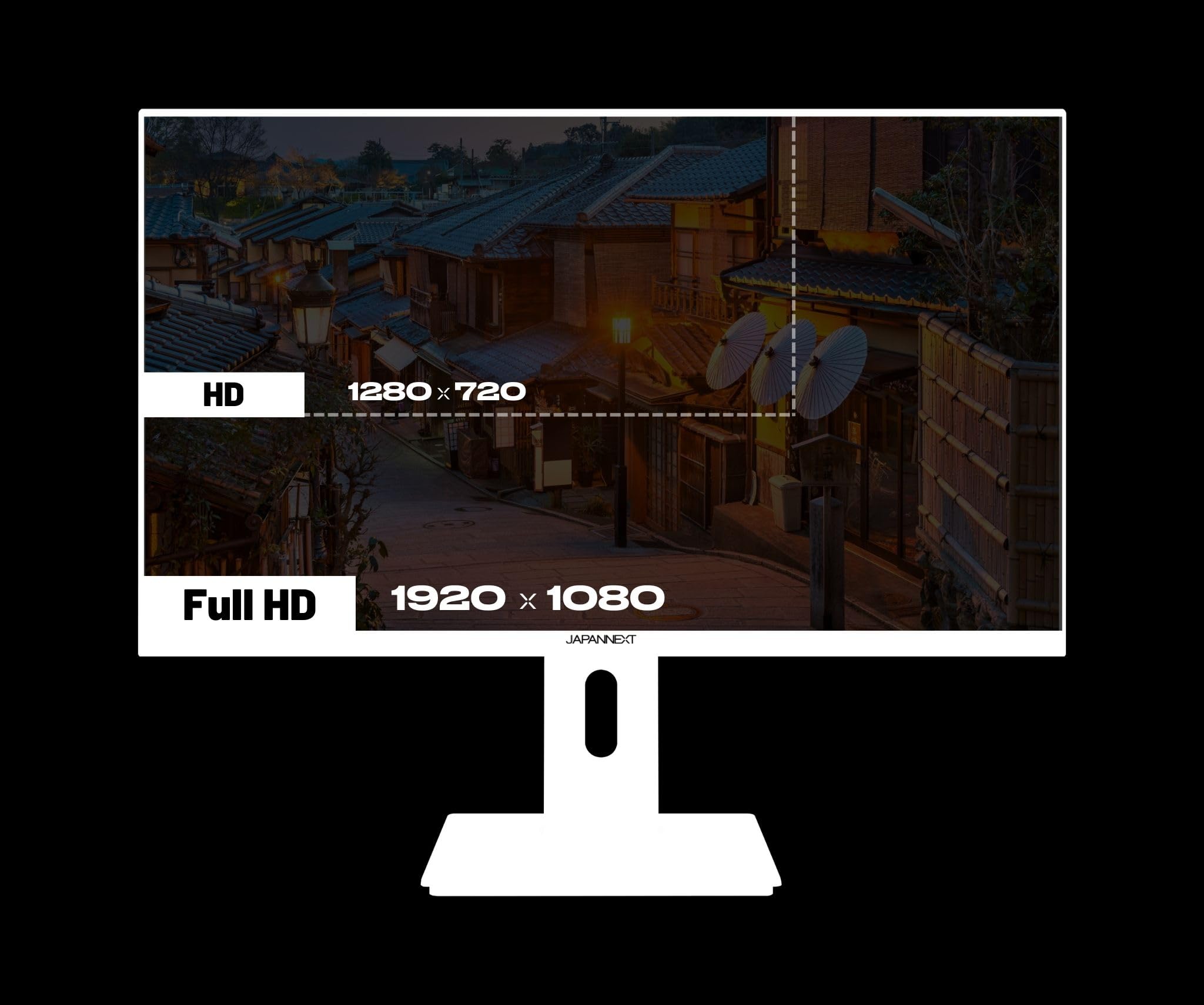 JAPANNEXT Ecran PC Gamer 23.8" IPS 120Hz 0.5ms Blanc | Full HD (1920x1080) | Hauteur & Inclinaison réglable(HSP) Haut-parleurs intégrés G-Sync/FreeSync | JN-IPS238G120F-HSP-W