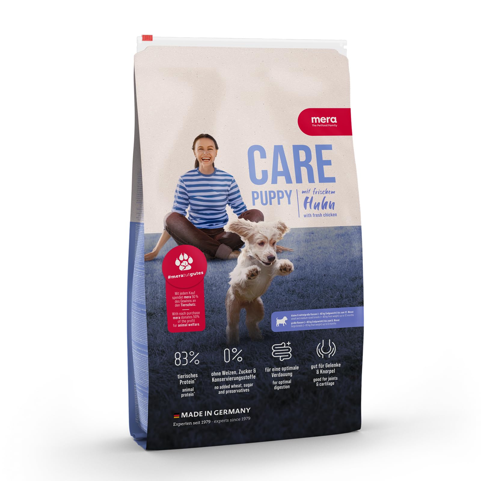 MERA Dry Dog Food Care Puppy Chicken Flavour for Healthy Skin, Joints and Shiny Coat Without Wheat, Suger and Preservatives 10 Kg Pack 83% Animal Protein (B0CC9QVCP1) Amazon Price History, Amazon Price Tracker