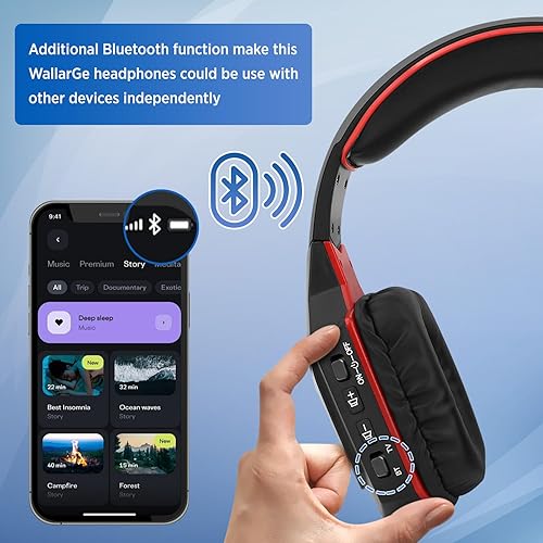 Miniatura 3 de WallarGe Auriculares inalámbricos para ver televisión con base de carga del transmisor de RF, Plug and Play, alcance inalámbrico de 100 pies,