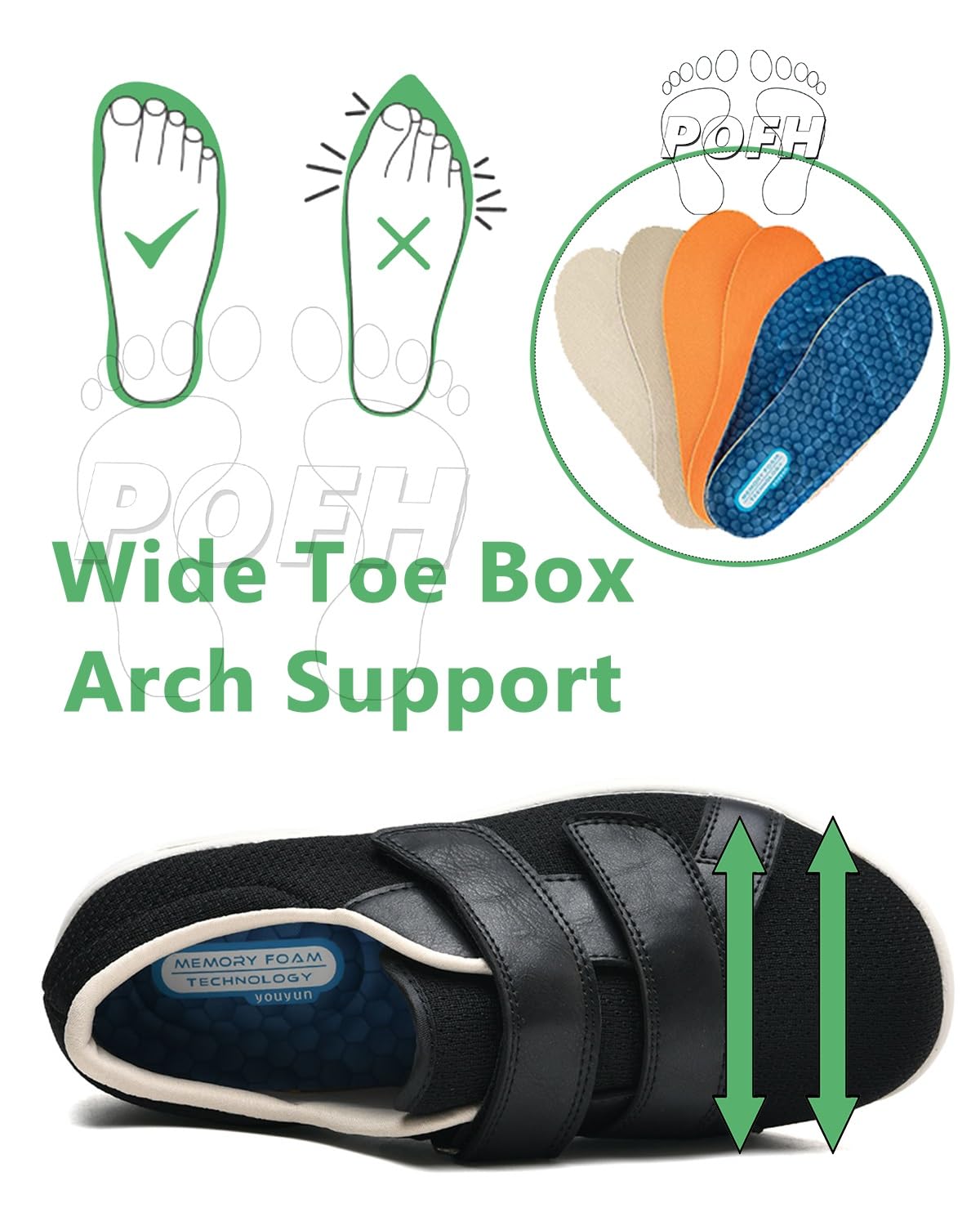 Scarpe per Diabetici da Uomo Donna Scarpe Ortopediche Portatili per Il Tempo Libero Pollice Regolabile Valgo Larghezza Ampia Comfort per Sport Anziani Escursionismo