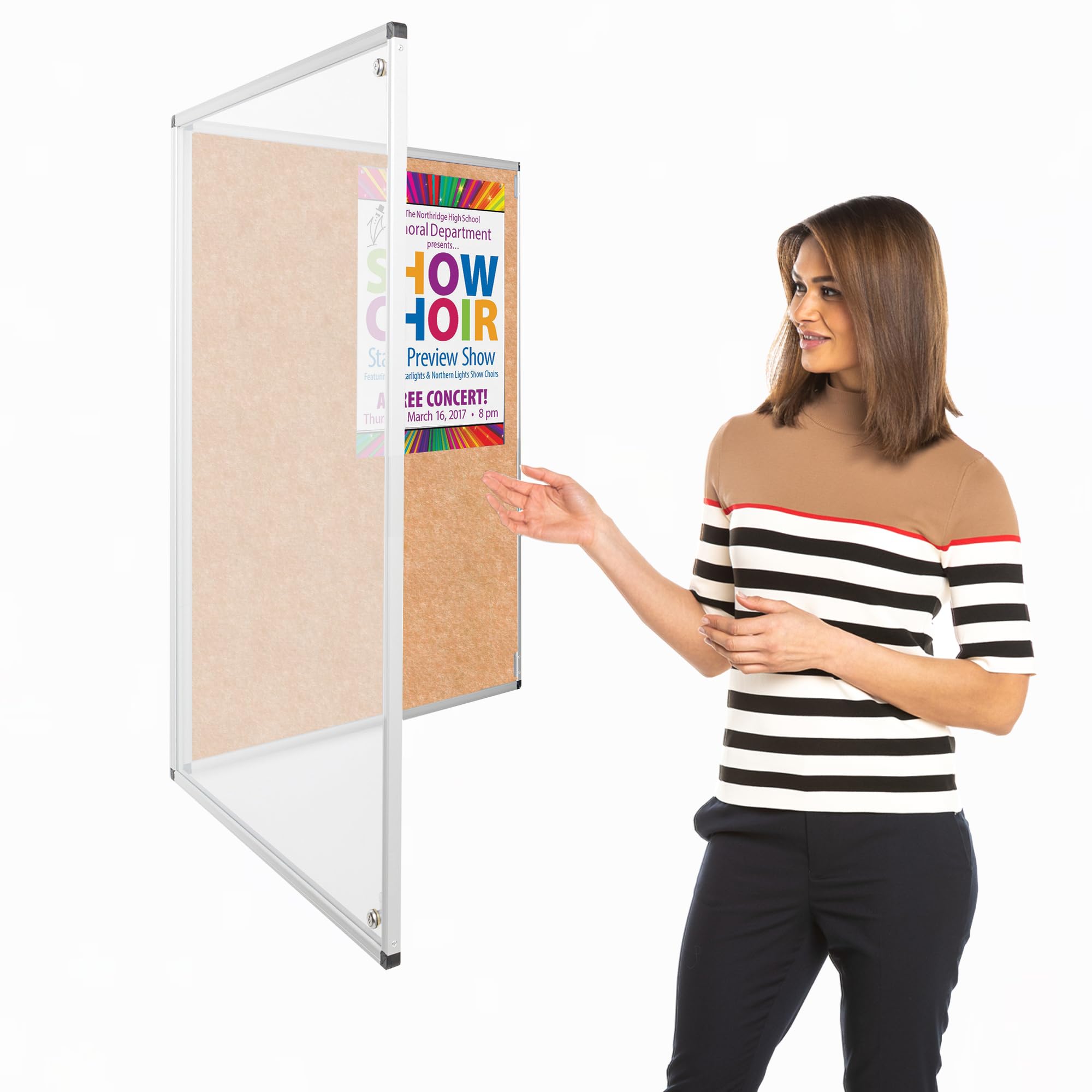 Wonderwall Tamperproof Lockable Notice Board, Natural, 90 x 60 cm, Fire Retardant Pin Board - Choice of 11 Colours - Ideal for Offices, Schools & Public Areas โ image 1