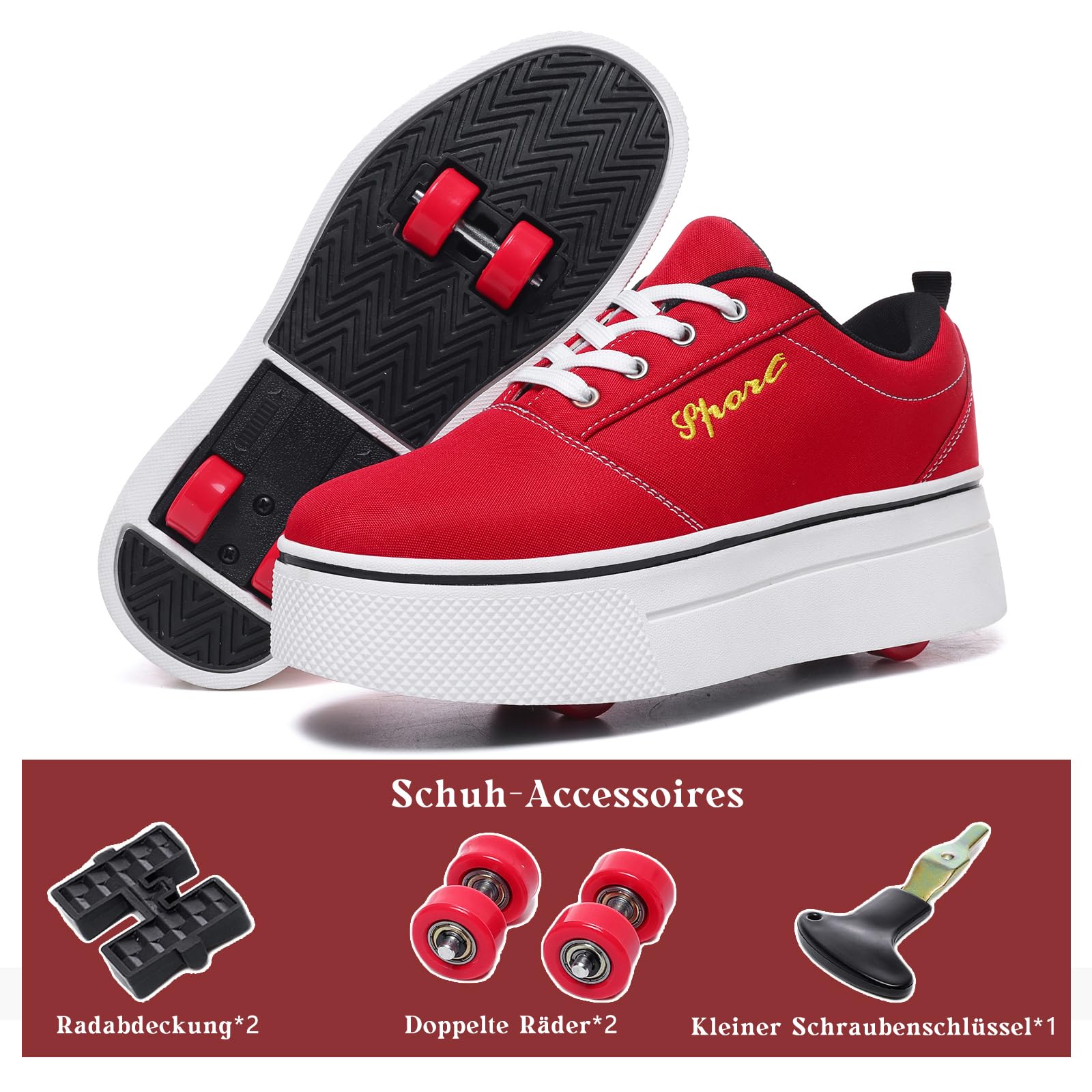 Pattini a rotelle per bambini, ragazze, ragazzi, scarpe da skateboard, rimovibili, 4 ruote, eleganti, resistenti, comode, divertenti