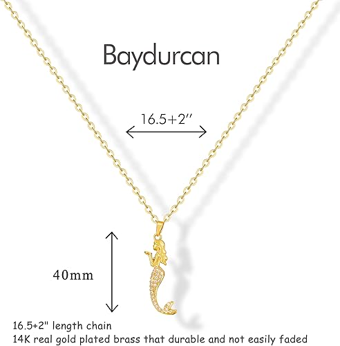 Miniatura 2 de Baydurcan Delicado collar de oro para mujer, chapado en oro de 14 quilates, collares con colgante para amigas, hermana, madre, cumpleaños, Navidad,