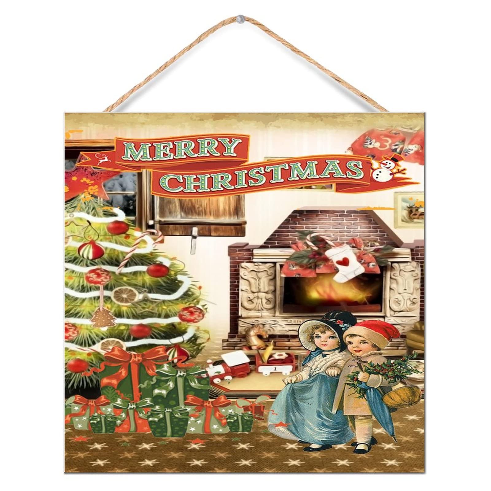 Décoration murale pour porte d'entrée rappelant la magie de Noël
