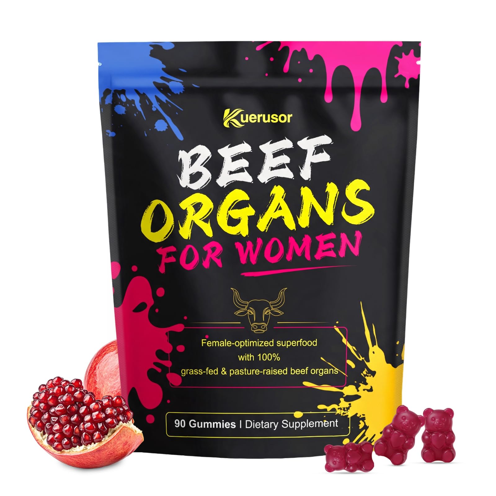 Beef Organ Supplement for Women, 100% Grass Fed - 90 Gummies