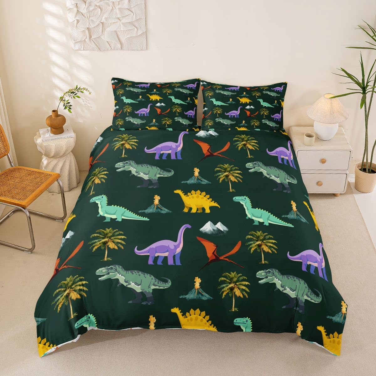 Erosebridal 3D Building Blocks Bedding Set Queen,Construction Duvet Cover for Boys Girls,Colorful Rainbow Bricks Bed Set,Gaming Comforter Cover,with 2 Pillowcases for Bedroom