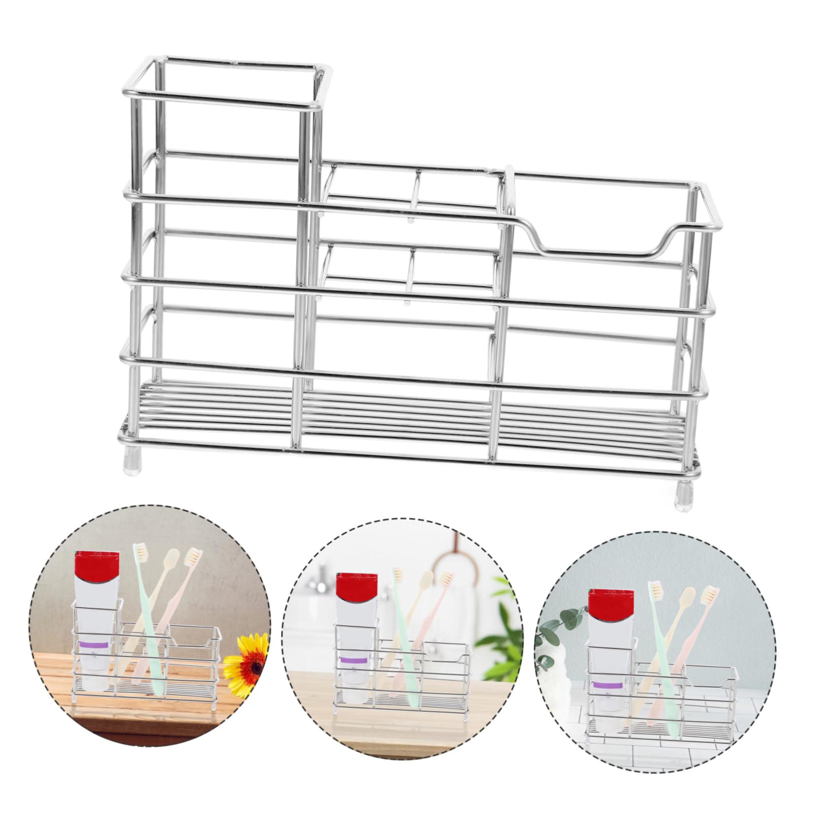 PRETYZOOM 4 Estantes De Almacenamiento para Baño Estante Organizador para Baño Soporte De Exhibición para Baño Organizador De Almacenamiento De Pasta De Soporte para Cepillo De