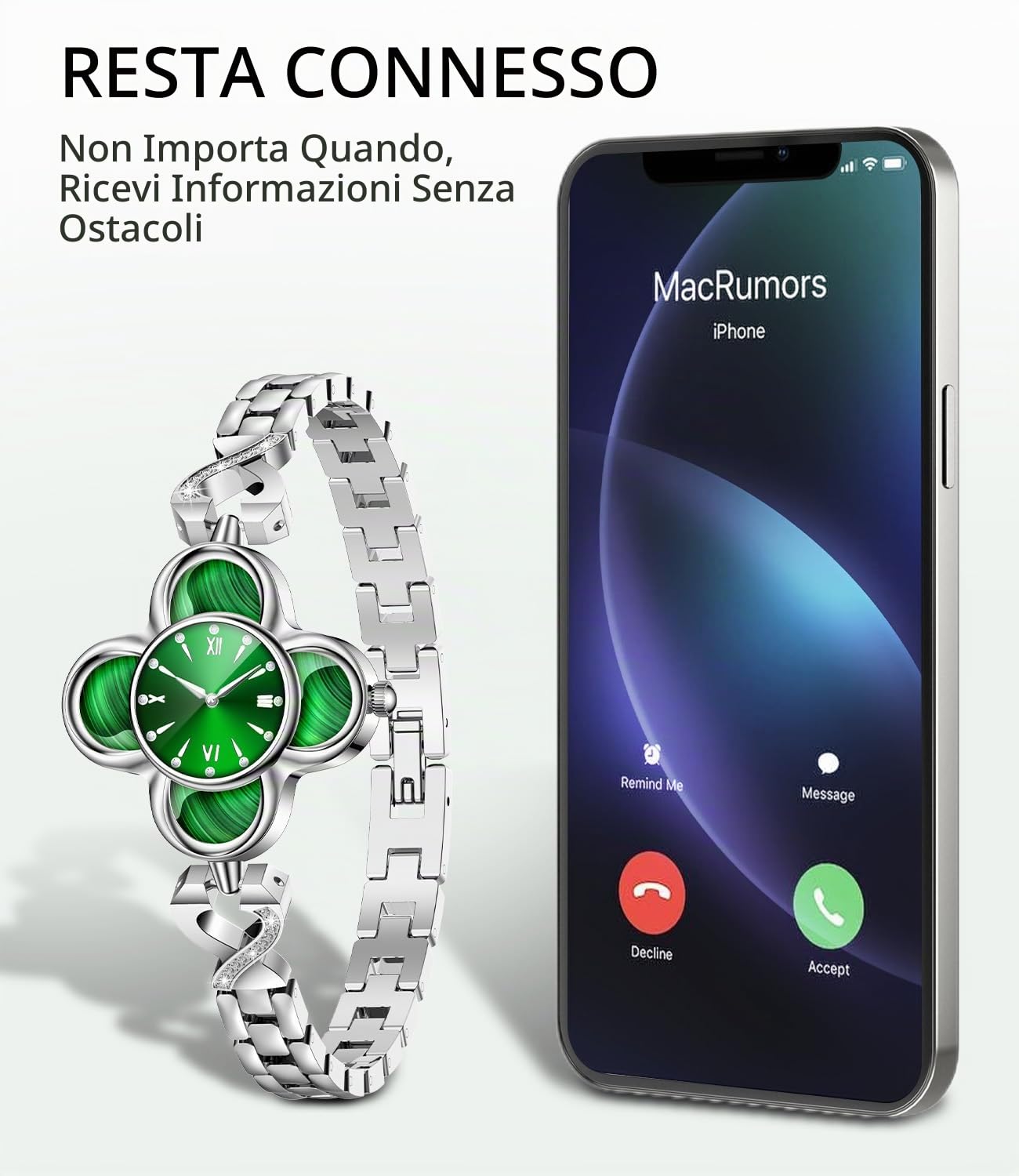 Smartwatch Donna, Strap Smart Band Fitness Tracker con 170 Sportive Contapassi Sonno Cardiaca, Bluetooth Notifica via SMS, Smart Watch IP68 Impermeabil, Orologio Smartwatch Donna per iOS Android
