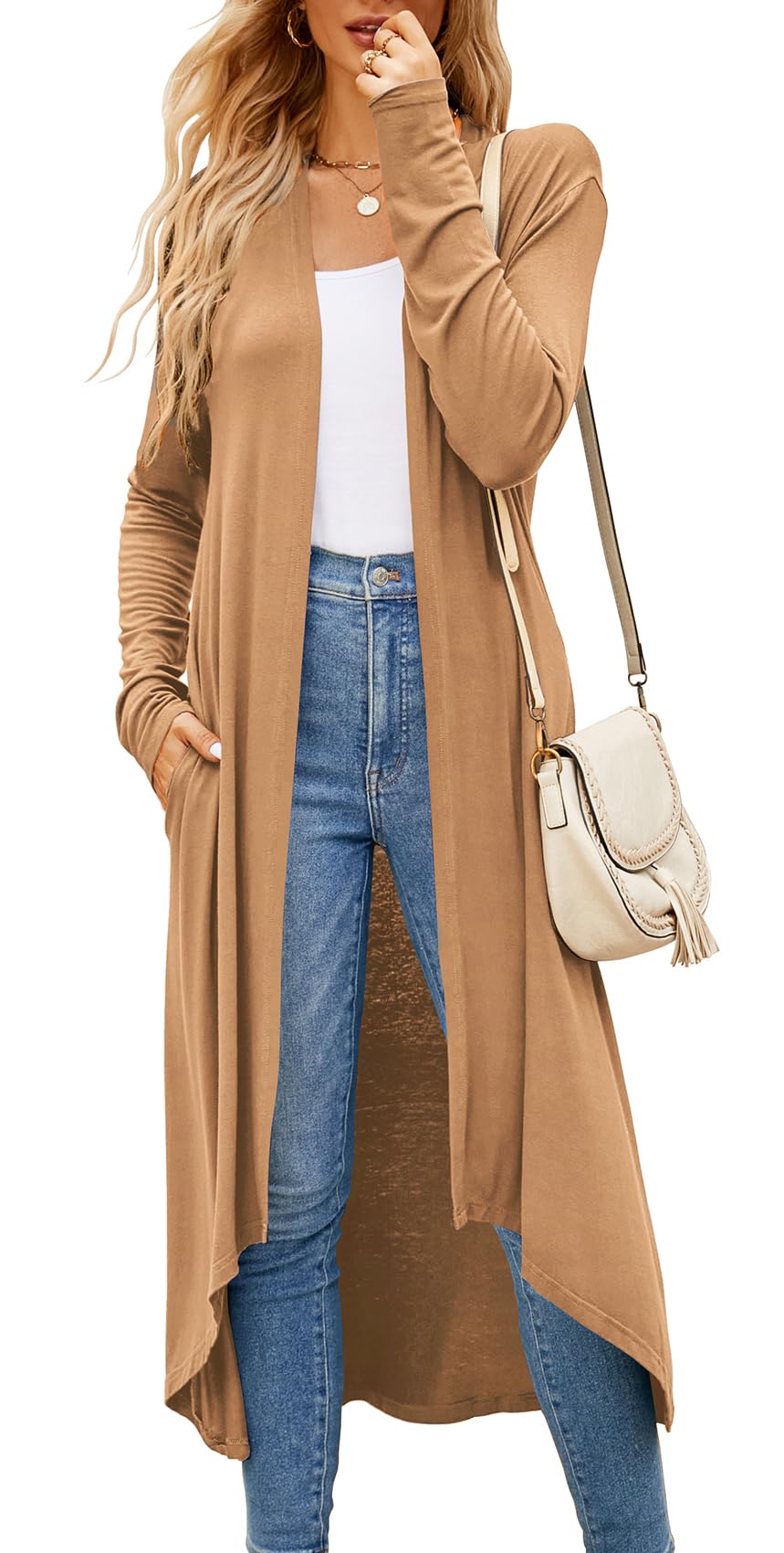 Newchoice Womens Long Cardigan Lightweight Long Sleeve Cardigan Duster