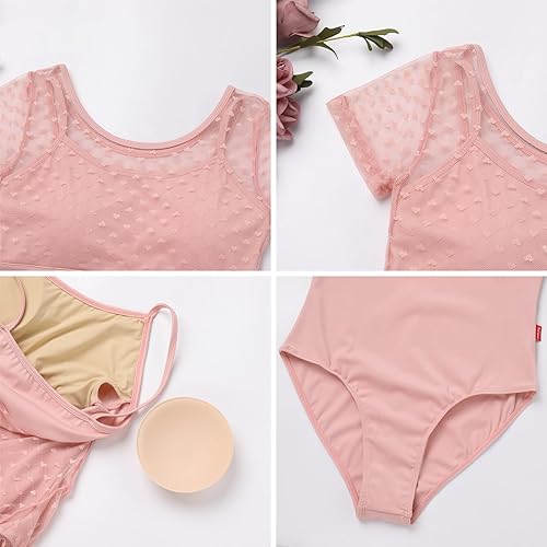 Miniatura 6 de AFAVOM Leotardos de ballet para mujeres adultas con estampado de flores de mariposa sin espalda, leotardos de gimnasia con brasier y prácticas de