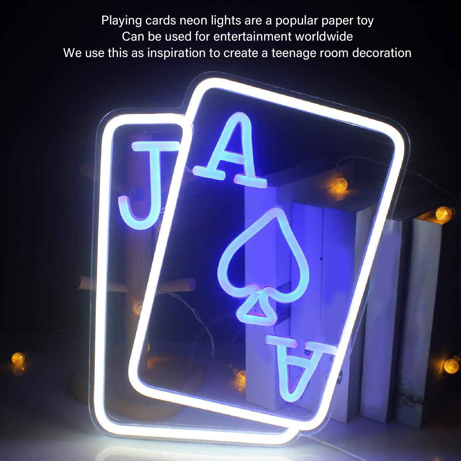 Insegne al Neon a LED per Poker Decorazione da Parete Attraente e alla Moda per Sala Giochi e Casinò J Poker per Decorazioni per Feste di Compleanno Materiale Acrilico