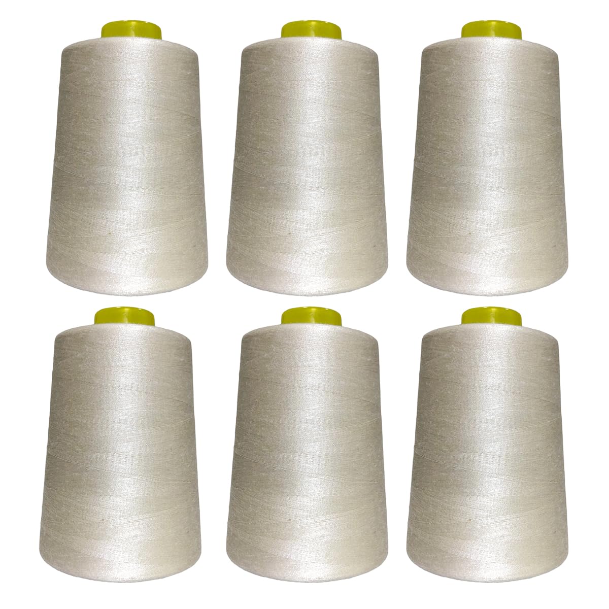 6 Rolls of Sewing Thread, 40/s, High Strength Sewing Accessories, Spool of Thread for Sewing, Variety of Colours, Crafts, Apparel, (6 Pack, Cream 103-4000Y)