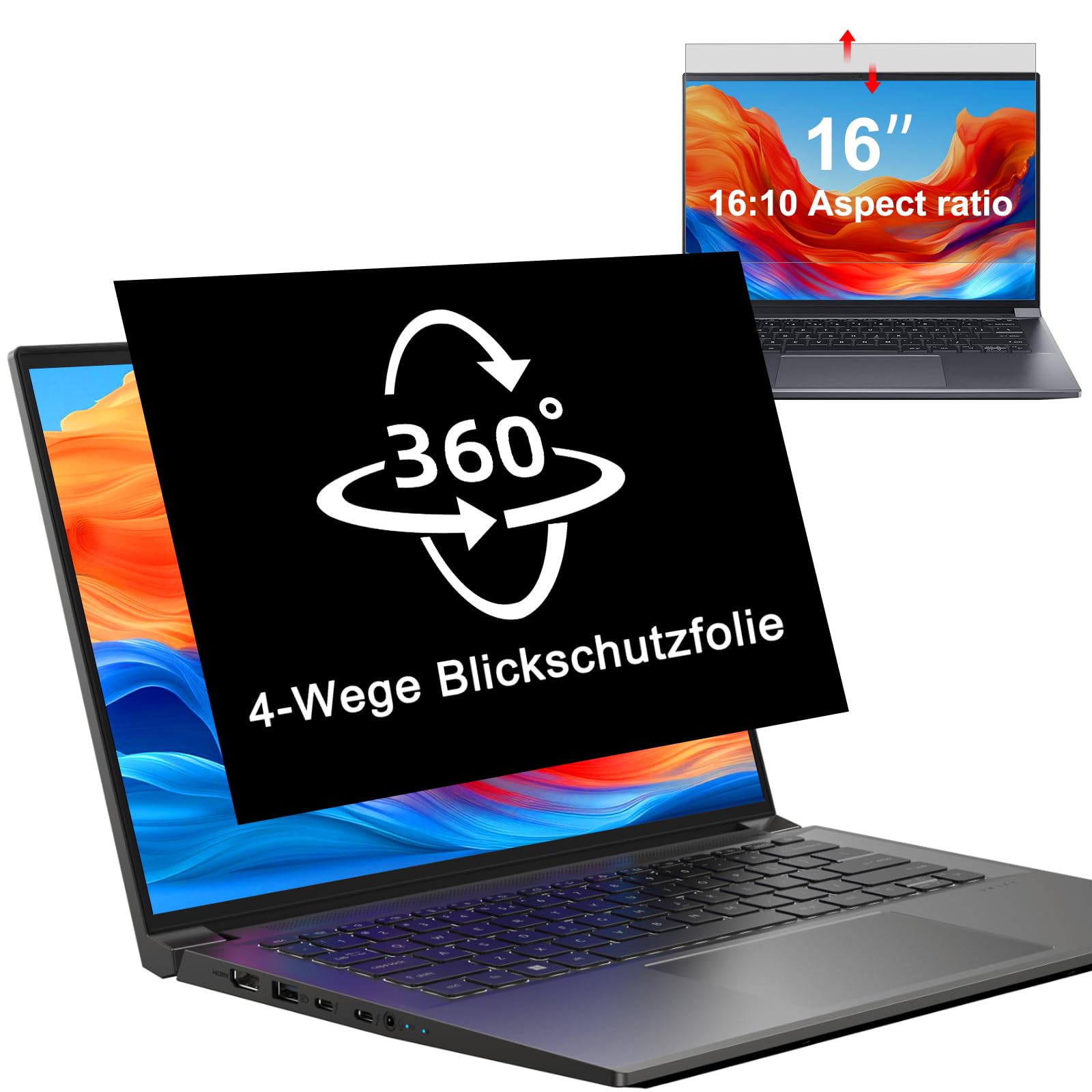 LUSA DESIGN Monitor Blickschutzfilter, Blendfrei Blaulichtfilter Computer Privacy Screen Sichtschutzfolie, Abnehmbarer Blickschutzfolie Sichtschutzfilter