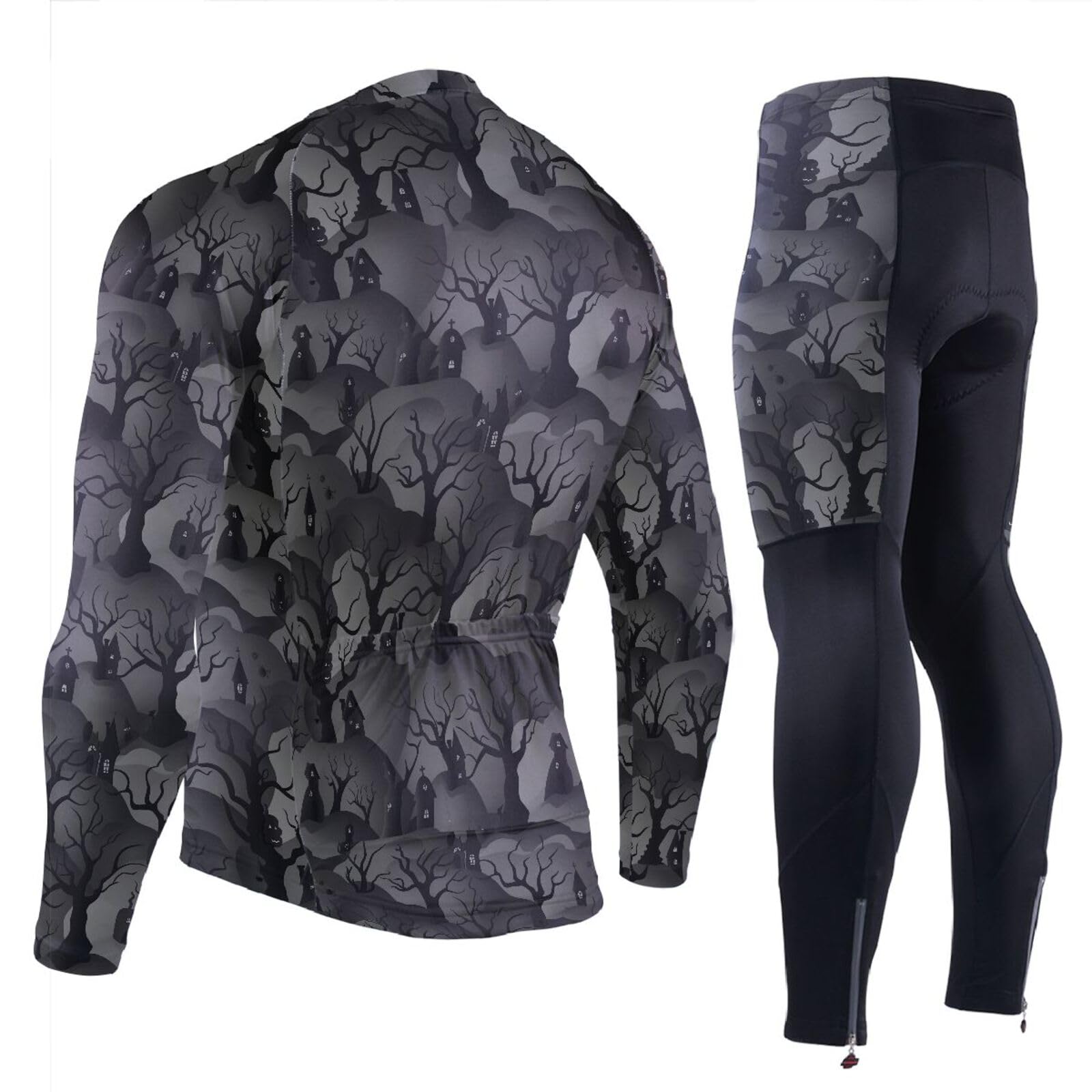 Radtrikot-Set mit Taschen, schnelltrocknend, für Herren, gepolstert, 3D-gepolstert