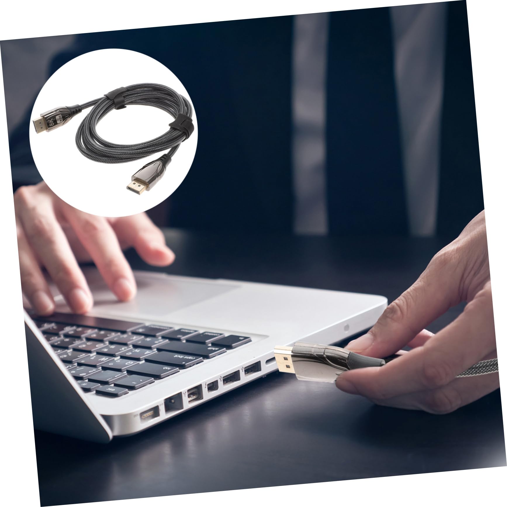 Uonlytech 2m Display Port Cable Version Video Extension Cord for Monitors Compatible Laptops Tvs Projectors and Game Consoles Supports Resolution