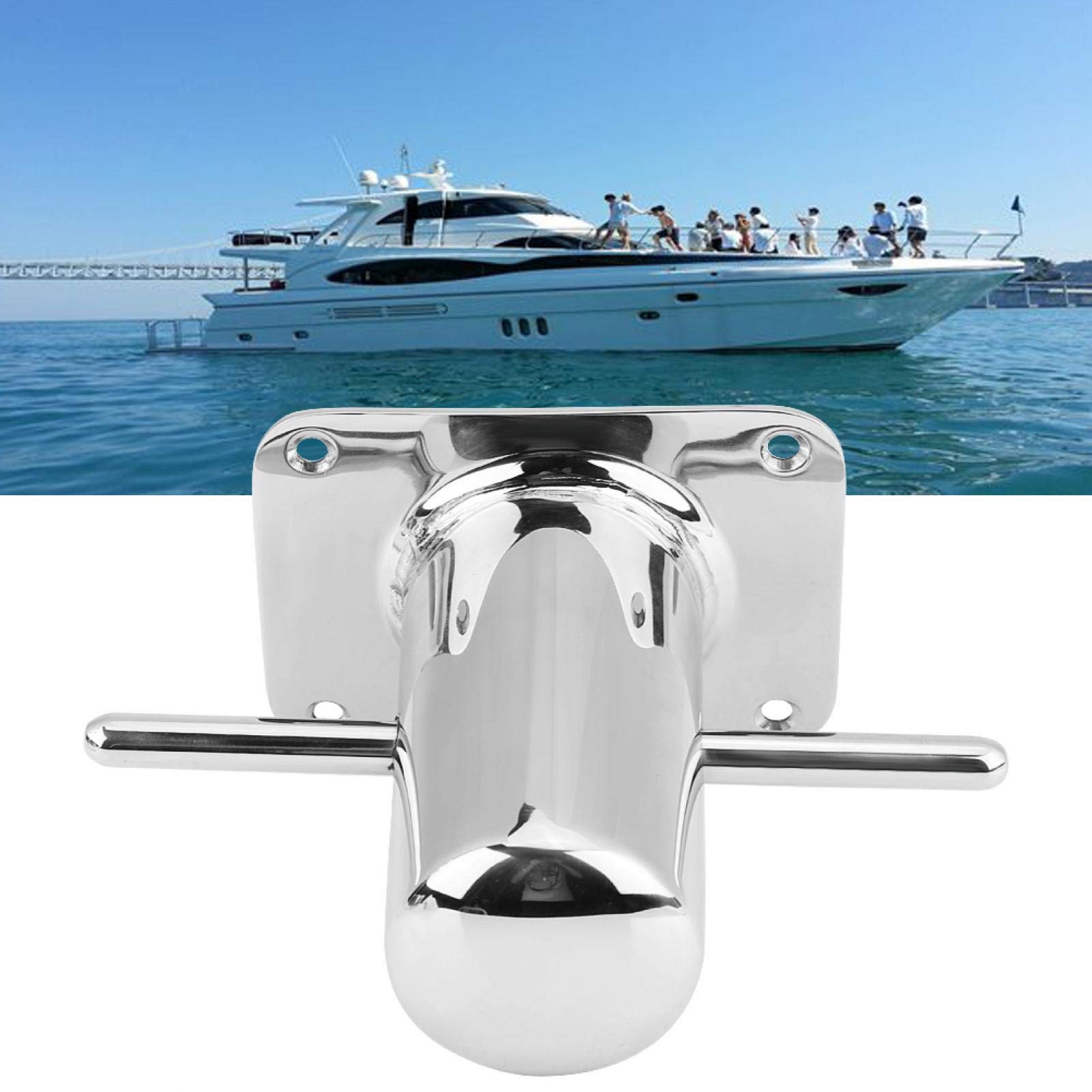 taquet amarrage bateau inox Yctze pour borne de bateau Embout d'amarrage de borne croisée de poteau de Samson de bateau d'acier inoxydable pour le yacht marin 120mm * 90mm Taquet