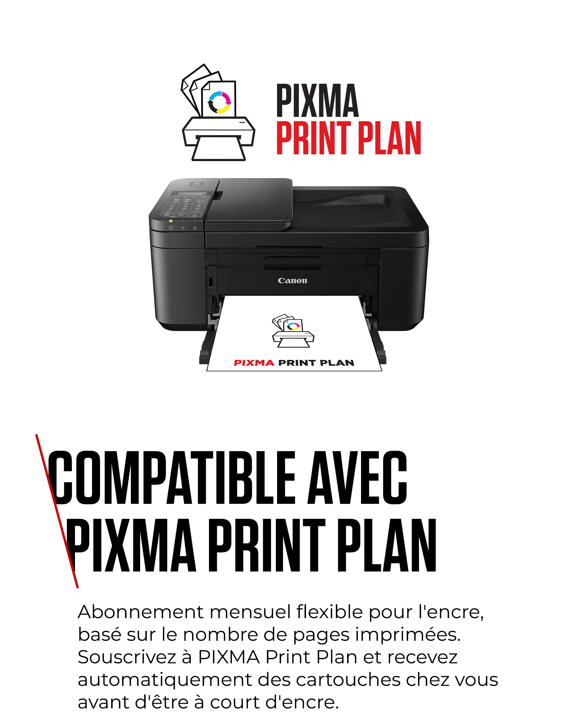Canon PIXMA TR4750i - Imprimante Couleur 4-en-1 - Impression, Numérisation, Copie, Télécopie - Imprimante WiFi Recto-Verso, CAD 20 Feuilles, Imprimante Photo, Compatible avec Le PIXMA Print Plan