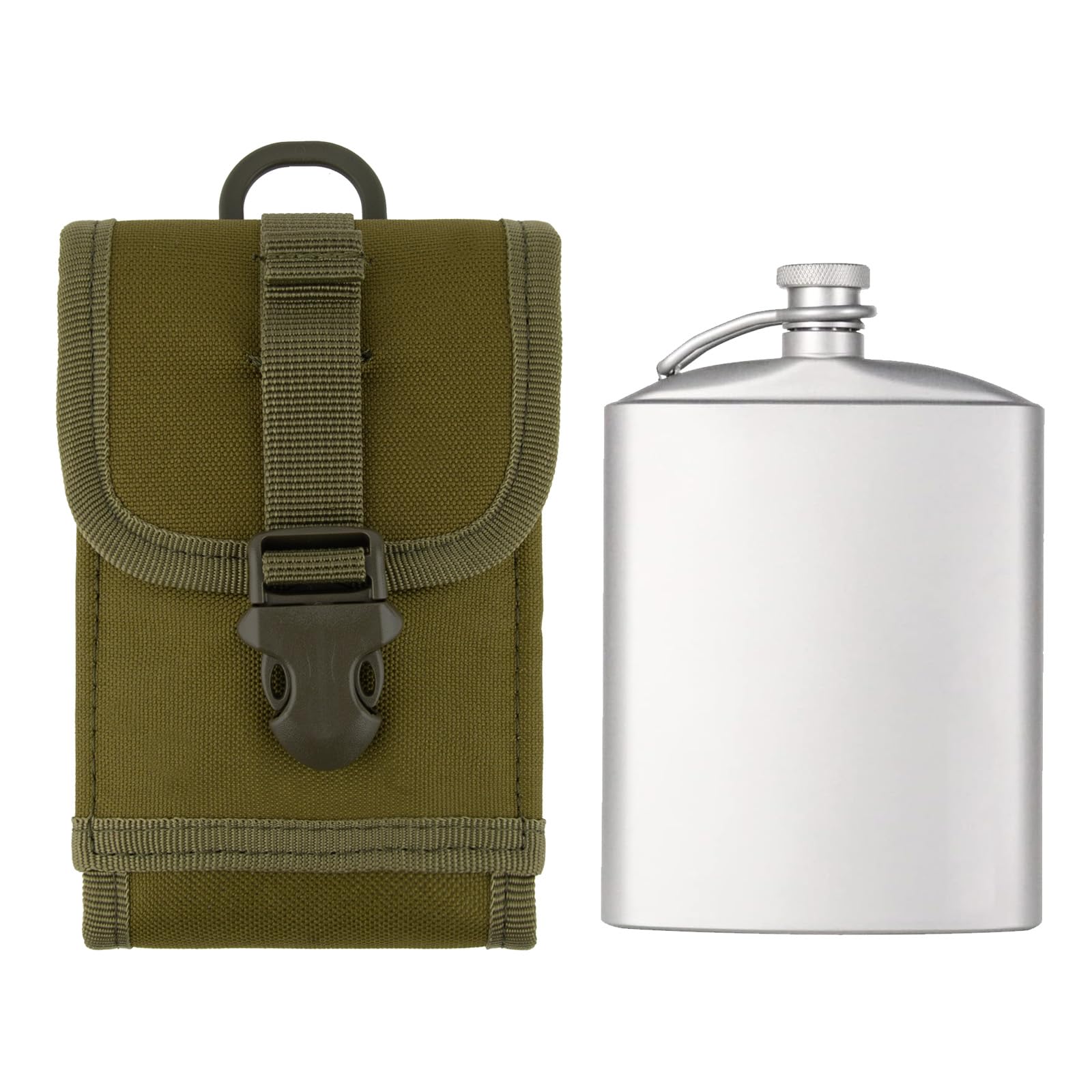 Schnapsflaschenhalter Aus Nylon – Kompatibel Mit Stanley, High Camp & Anderen Flachmännern, Mit MOLLE-System, 10,2 X 17,8 Cm