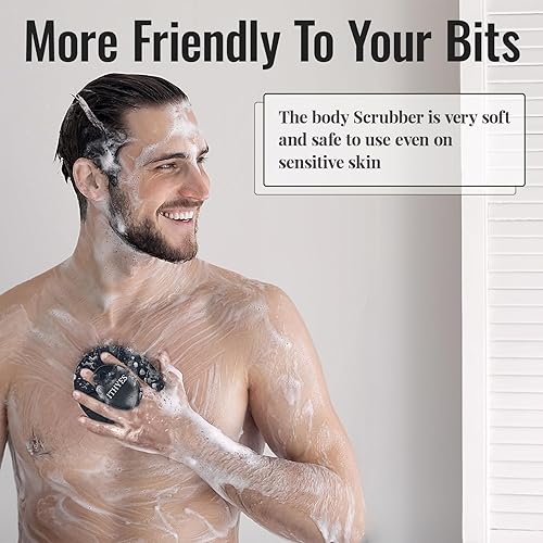 Miniatura 5 de Ithyes Cepillo corporal exfoliante de silicona para hombres y mujeres, espuma bien fácil de limpiar, más higiénico que la esponja de lufa, limpiador